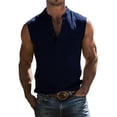 thumbnail image 3 of IhhxPro Men's Linen Sleeveless Henley Shirt with Pockets Breathable Summer Tank Top for Men Casual Loose Fit Beach Vacation Outdoor Work S-2XL, 3 of 9