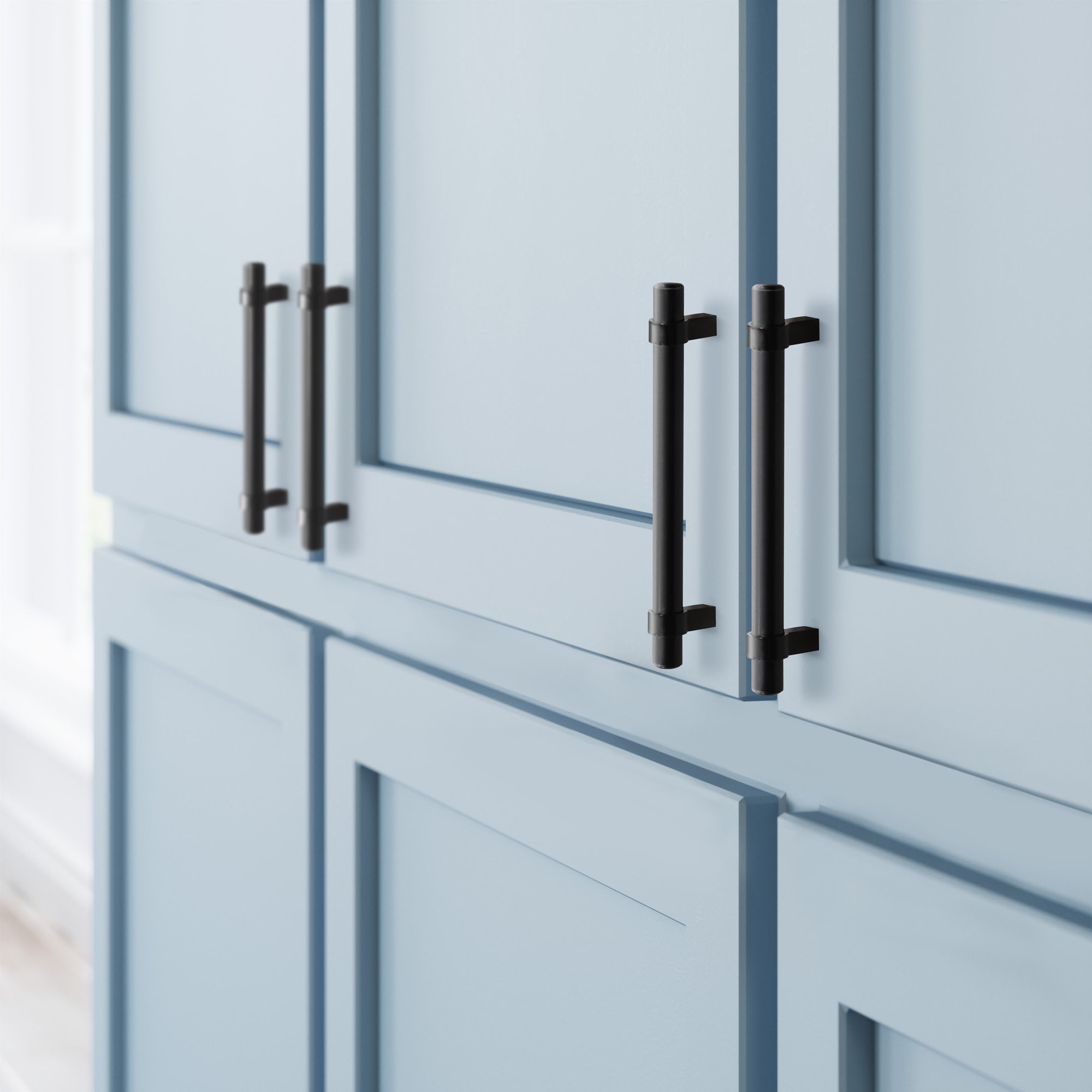 Design House Emery Cabinet Pulls, 5-Pack, 5-1/16-Inch (128mm) Center to Center Drawer Pulls, Modern Kitchen Handles, Matte Black, 189423-MB