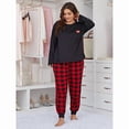 thumbnail image 3 of Conjunto de pijama Love Print de manga larga para mujer, 3 of 6