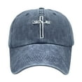thumbnail image 5 of Embroidered Christian Jesus Cross Hat for Men Women, Vintage Washed Dad Hats Adjustable Baseball Cap, 5 of 5