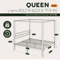 thumbnail image 5 of Einfach Queen Size Canopy Bed Frame with Metal Headboard, No Box Spring Needed, White, 5 of 9