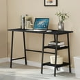 thumbnail image 2 of VECELO 43" Computer Desk with 2 Tier Storage Shelf, Study Writing Workstation for Home Office, Black, 2 of 6