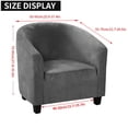 thumbnail image 3 of Topchances High Elasticity Velvet Club Chair Slipcover, Gray, 3 of 6