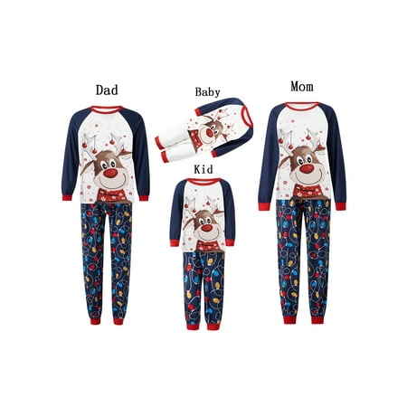 

Christmas Family Matching Pajamas Set Christmas Holiday PJs Elk Top Pants Set Pajamas for Family Adult Kids Baby