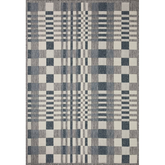 Rainier Oriental Ivory / Denim 18" x 18" Sample Area Rug
