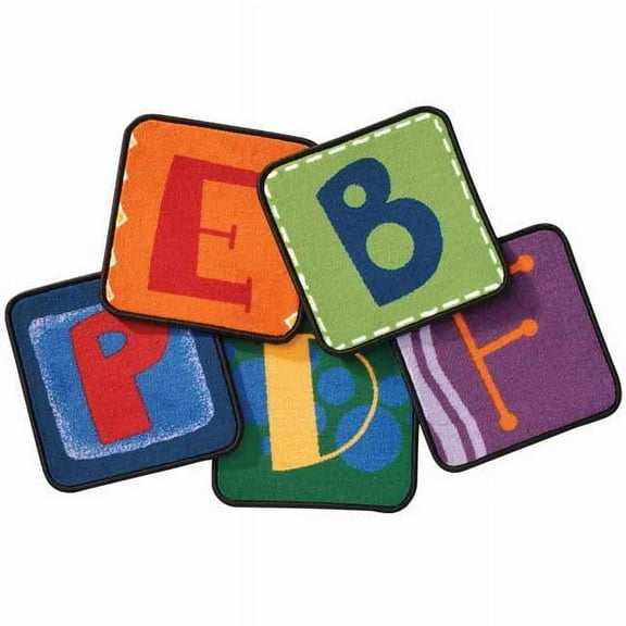 Carpets for Kids 3826 Toddler Alphabet Blocks Kit - Primary Rug