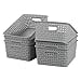 thumbnail image 3 of Kiddream Plastic Weave Storage Basket, 6-pack Grey Organizing Bin, 3 of 4