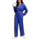 thumbnail image 2 of Conjuntos de chándal para mujer ATHLECHIC de 2 piezas, sudadera corta y pantalones anchos, conjuntos de entrenamiento y lounge, color azul, 2 of 4