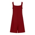 thumbnail image 5 of UNITWRY Jumpsuits for Women Summer Sleeveless Button Down Short Rompers Comfortable Adjustable Straps Suspender Shorts Casual Solid Loose Overalls Pant with Pockets for Trendy Beach Vacation Outfits, 5 of 5