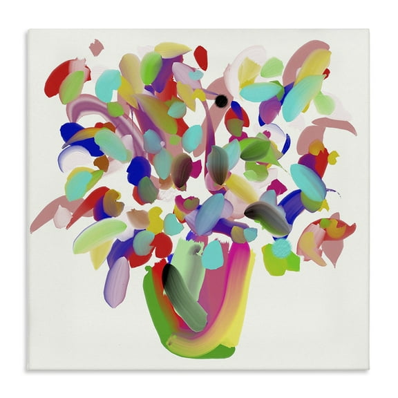 Stupell Industries Mood Flowers Bold Bouquet Plants & Flowers Painting Wrapped Canvas Art Print Wall Art, 17 x 17
