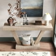 thumbnail image 5 of CQSXDA 60 Inches Vintage Distressed Wood Entryway Bench with Two-Tier Solid Wood Storage Cabinet for Living Room and Hallway, Antique Natural, 5 of 8