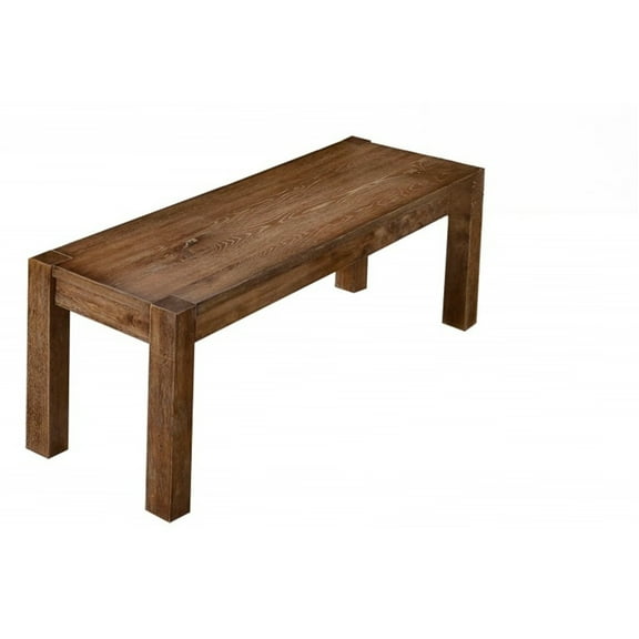JERFIT 48" Transitional Wood Dining Bench in Driftwood Dining Room Entryway Bench Natural Oak