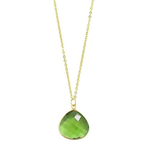 Chayenne Jewelry Medium Teardrop Green Chalcedony Pendant Necklace by Generic