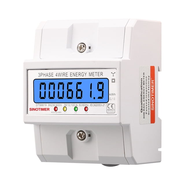 JShteea Medidor Eléctrico Trifásico 4 Cables CA 3*230/400V KWh (carcasa Blanca)
