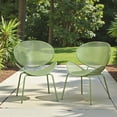 thumbnail image 2 of Tcbosik 2 Pack Modern Metal Chairs, Indoor & Outdoor Armless Chair for Garden, Patio, Backyard, Green, 2 of 10