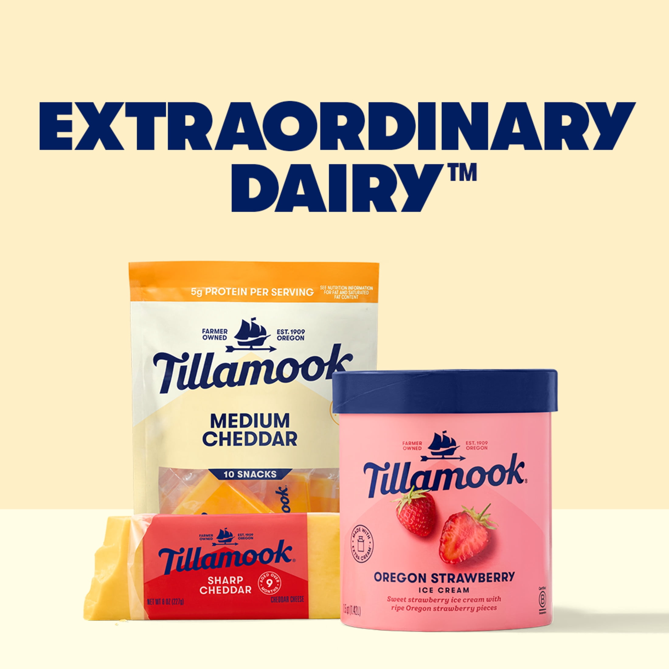 Tillamook Medium Cheddar Cheese Snack Portions, 7.5 oz, 10 Count