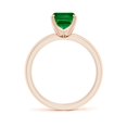 thumbnail image 2 of ANGARA Lab Grown Prong-Set Cushion Rectangular Emerald Solitaire Engagement Ring for Women in 14K Rose Gold (Size-9x7mm) | May Birthstone, Anniversary, Jewelry Gift for Women | Lab-Grown Emerald Ring, 2 of 8