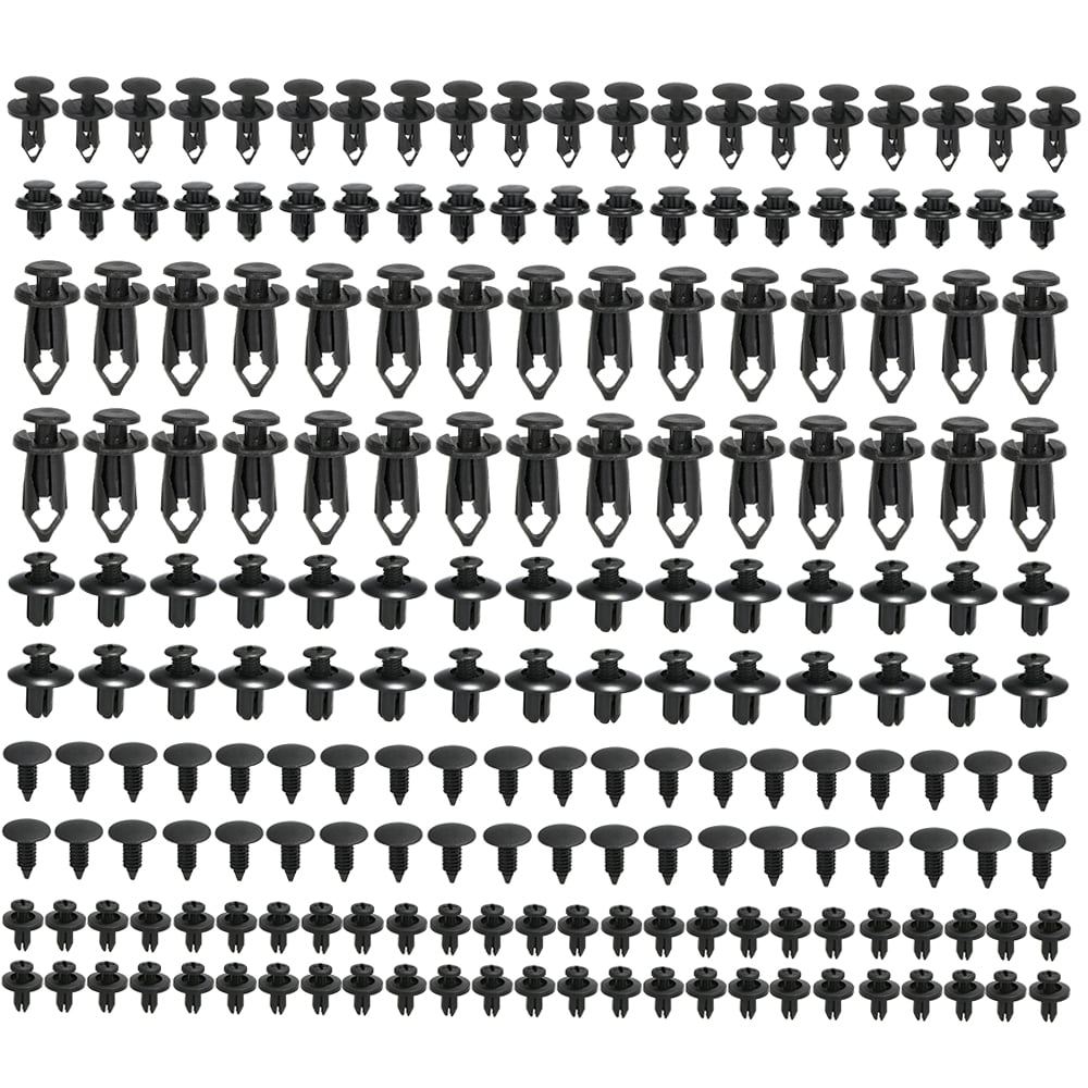 Mixfeer Auto Fastener Clips Fastener Rivet Clips 190Pcs 6 Sizes Car