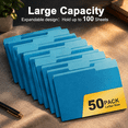 Blue 50 Pack File Folders for 8.5x11 Letter Size Paper for Home Office ...