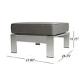 thumbnail image 3 of 27-Inch Silver and Gray Outdoor Ottoman, 3 of 6