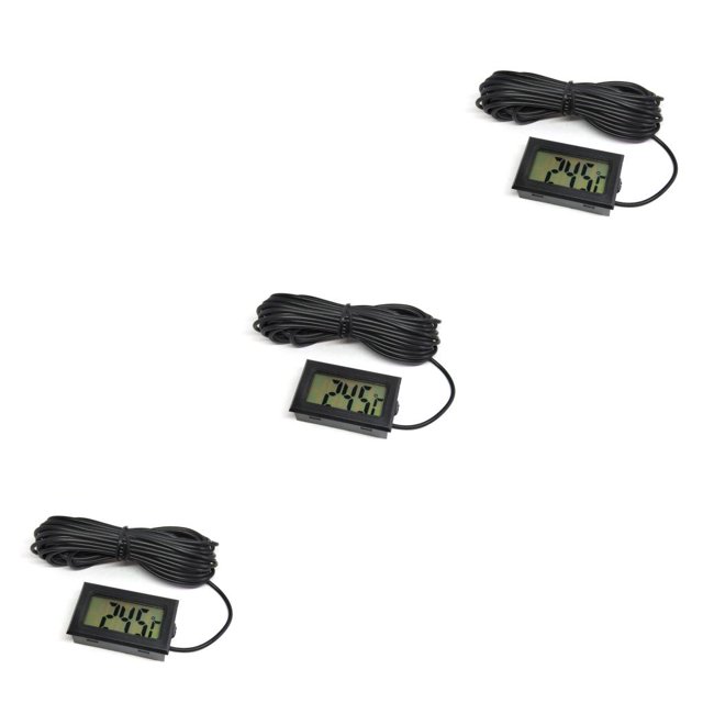 Methold Termómetro digital con sonda temperatura humedad LCD impermeable 5V 12V bebé baño incubadora indicador para interior negro Type1 NO1