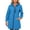 Blue, variant on Iyufng Womens Hooded Mid Length Waterproof Jackets Full Zip Cuffs Chest Zipper Pocket Outdoor Wind Rain Coat Outerwear