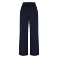 thumbnail image 5 of Fashion Olyvenn Women High Waist Palazzo Pants Casual Wide Leg Trousers Button Down Loose Work Office Business Suit Pant Pockets Blue M, 5 of 7