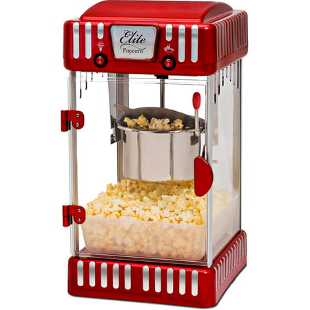 Elite EPM-250 Classic Tabletop 2.5 oz Kettle Popcorn Maker, Red