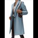 thumbnail image 1 of Abrigo de Guisante para Mujer, con Solapa y un Solo Botón, Cortavientos, Holgado, Informal, de Longitud Media, para Otoño e Invierno. Azul L, 1 of 7