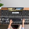 thumbnail image 4 of Long Mouse Pads for Desk,Black Geometric Striped Pattern Desk Mats on Top Of Desks, Desk Mouse Pad Extra Large with 3mm Non-Slip Base and Stitched Edge for Gaming,Office,Work,Home 47.3"x23.6", 4 of 6
