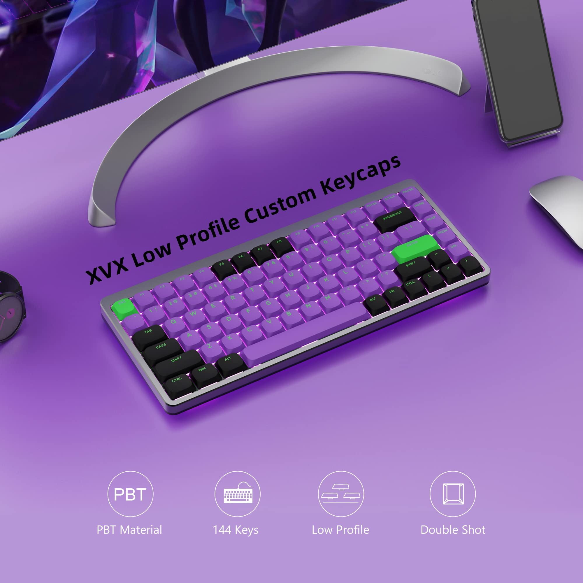 PBT Japanese Keycaps Ocean Theme - 123 Key Set For Mechanical Keyboards
