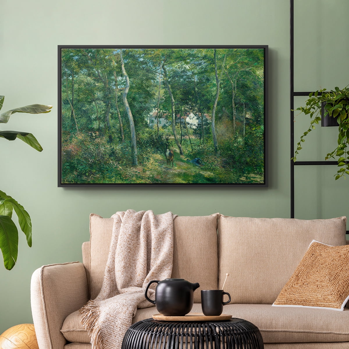 Vintage Landscape-XXX By Wexford Home Framed in Black Wood Gallery Wrapped Canvas 27 in. x 41 in.