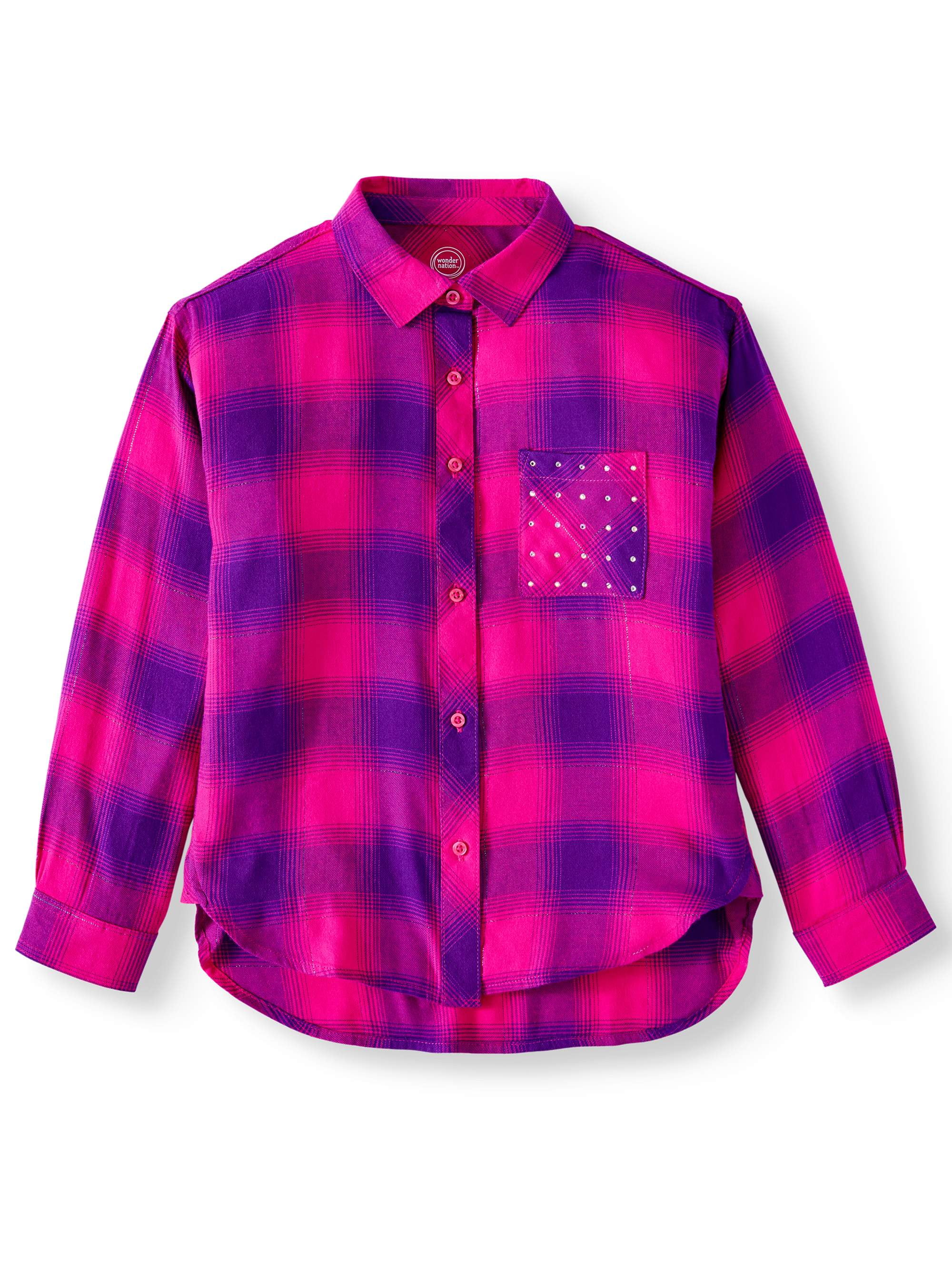 Wonder Nation Wonder Nation Long Sleeve Flannel Button Down Shirt
