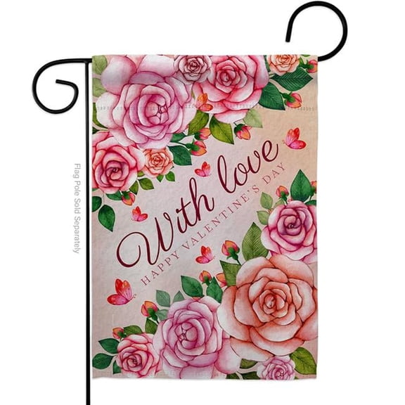 Breeze Decor G120048-BO with Love Springtime Valentine Double-Sided Decorative Garden Flag, Multi Color