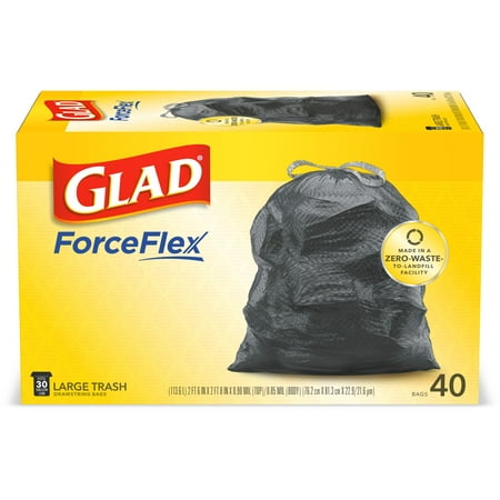 Glad ForceFlex Large Trash Bags, 30 Gallon, 40