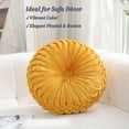 thumbnail image 3 of Velvet Round Decorative Pillow for Couch 15-Inch (Yellow), 3 of 6