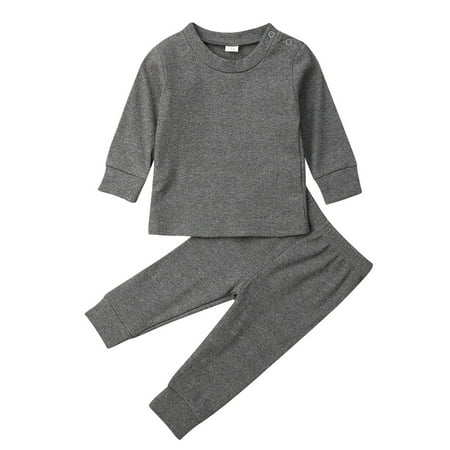

Cute Newborn Baby Long Sleeve Solid T-shirt Ruffle Pants Leggings Outfit
