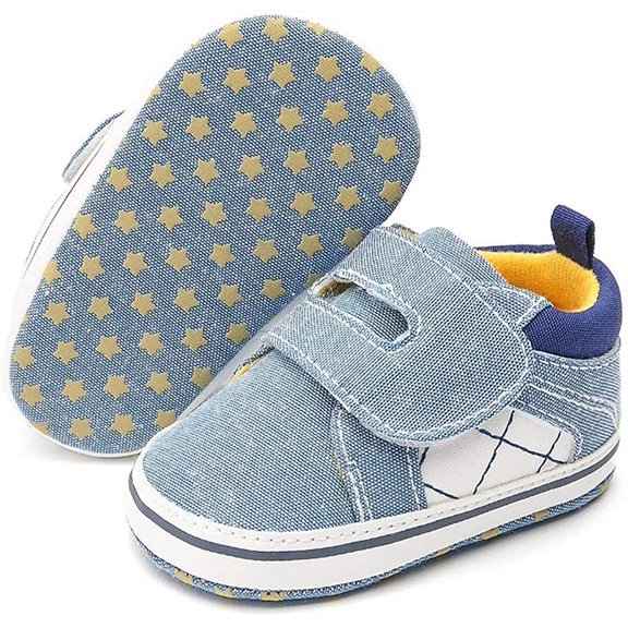 Baby Boy Girl Soft Sole Canvas Sneakers Sparkle High Top Lace Up Infant Unisex Ankle Shoes Booties Toddler Newborn Prewalker First Baby Walking Crib Shoes