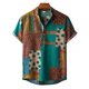 thumbnail image 1 of Camisas Y s Camisas de manga de algodón Camisas Casual Baggy Summer Tops Linen Loose Short Men Imprime Camisas Men (Green, XXL), 1 of 6