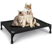 Onekawa Elevated Pet Bed,Portable Raised Pet Cot with Washabl Mesh,Medium 24'' X 20'' X 5''  for Dogs Cats,Black