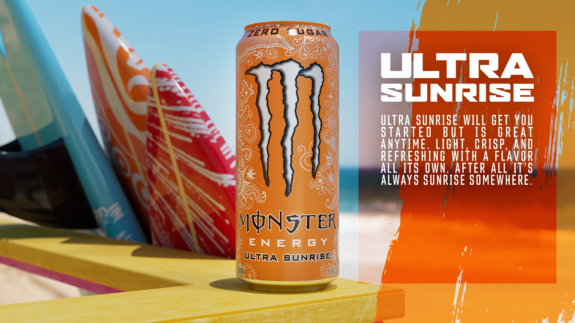 Buy Monster Energy, Ultra Sunrise, Sugar Free Energy Drink, 16 fl oz, Single Online at Lowest