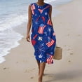 thumbnail image 5 of Fewfanhot Women's 4th of July 250th Anniversary American Flag Print Midi Dress, Crew Neck Sleeveless Patriotic Loose Fit Sundress with Pockets, Casual Summer Tank Dress, 5 of 9
