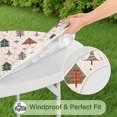 thumbnail image 5 of Multicolor Christmas Tree Pattern Round Fitted Tablecloth with Elastic Edge,Dining Table Cover Waterproof,Outdoor Round Tablecloth for Camping,Dining,Indoor and Outdoor, 5 of 7