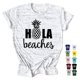 thumbnail image 2 of Camiseta Estampado de letras Cuello redondo Manga corta Casual Suelto Cómodo Top básico de verano, 2 of 4