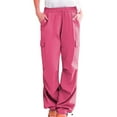 thumbnail image 4 of Pink Womens Pants Cargo Trousers Women's Baggy Wide Leg Trousers Hip Hop Y2K Streetwear Leisure Trousers Jogging Bottoms with Elastic Casual Pants Women, 4 of 4