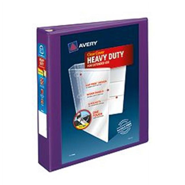 Avery-Dennison 79774 Heavy-Duty View Binder with Locking EZD Rings, Purple - 1.5 in.