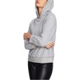 thumbnail image 1 of 1.STATE Womens Ribbed Trim Hoodie Sweatshirt, Grey, Large, 1 of 1