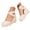 Beige, variant on Womens Wedge Espadrille Criss Cross Ankle Strap Closed Toe Platform Heeled Sandals 3.35 Inch Dressy Summer Shoes Size 6-10