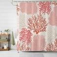 thumbnail image 3 of Coral Pink Red Shower Curtain Set with Hooks, Coastal Nautical Ocean Beach Waterproof Fabric Bathroom Curtains Decor Home Accessories,72 X 72 Inch Long, 3 of 9