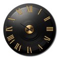 thumbnail image 2 of Designart "Serenading Tunes on Black and Gold Vinyl II" Music Oversized Wall Clock, 2 of 6